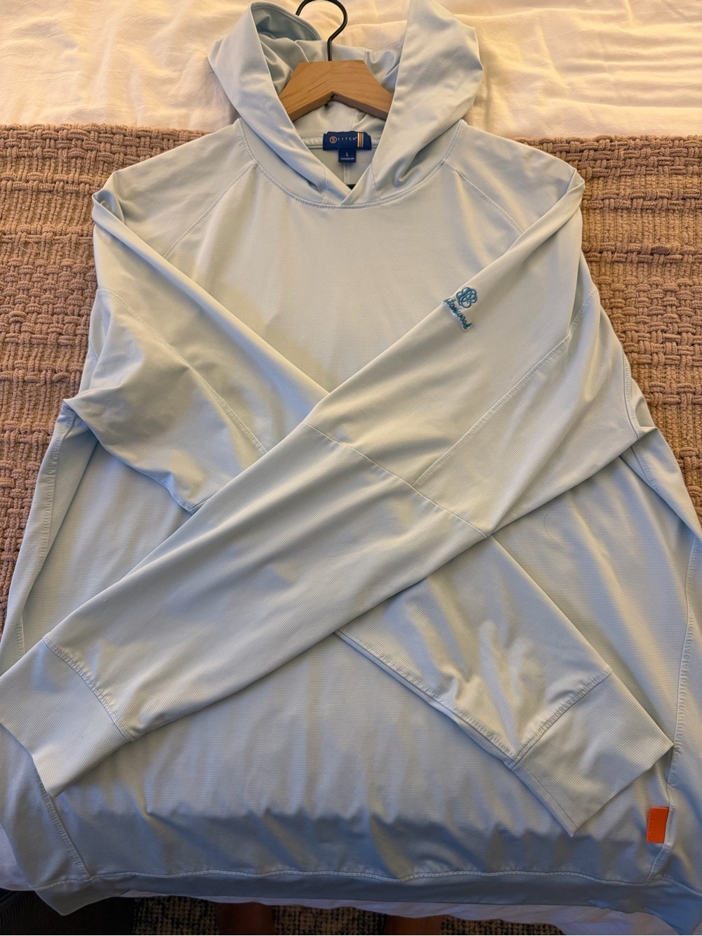 Stitch Golf Light Blue Hooded Performance Hoodie